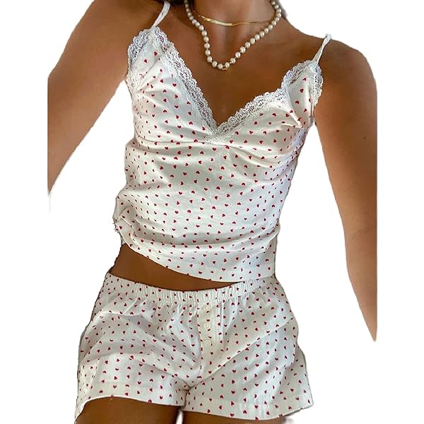 Seyurigaoka Women Y2k 2 Piece Lace Shorts Set Sleeveless V